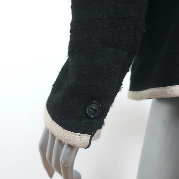 Isabel Marant Etoile Tweed Blazer Fania Black Cotton-Blend Size 42 - Picture 5 of 8